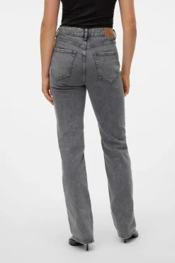 Calça jeans reta de cintura alta