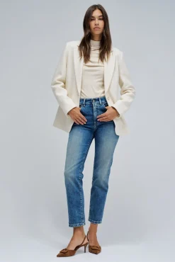 Calça jeans skinny de cintura curta
