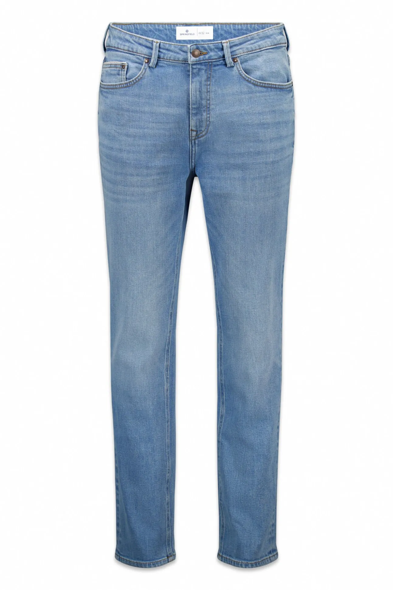 Calça jeans slim fit com lavagem média