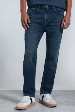 Calça jeans slim fit de malha denim