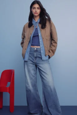 Calça jeans super larga e confortável