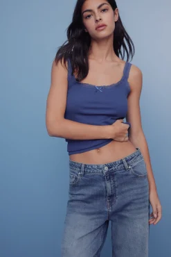 Calça jeans super larga e confortável