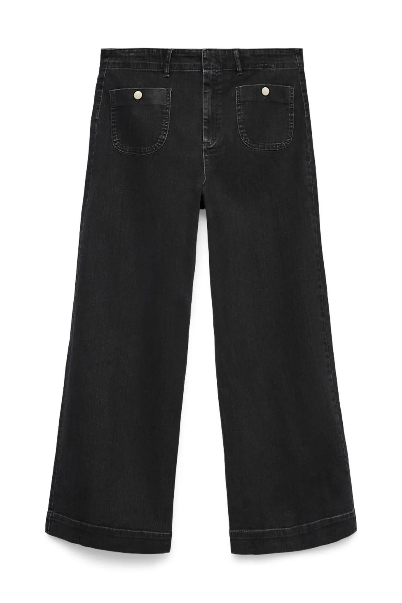 Calça jeans tamanho grande com bolsos frontais