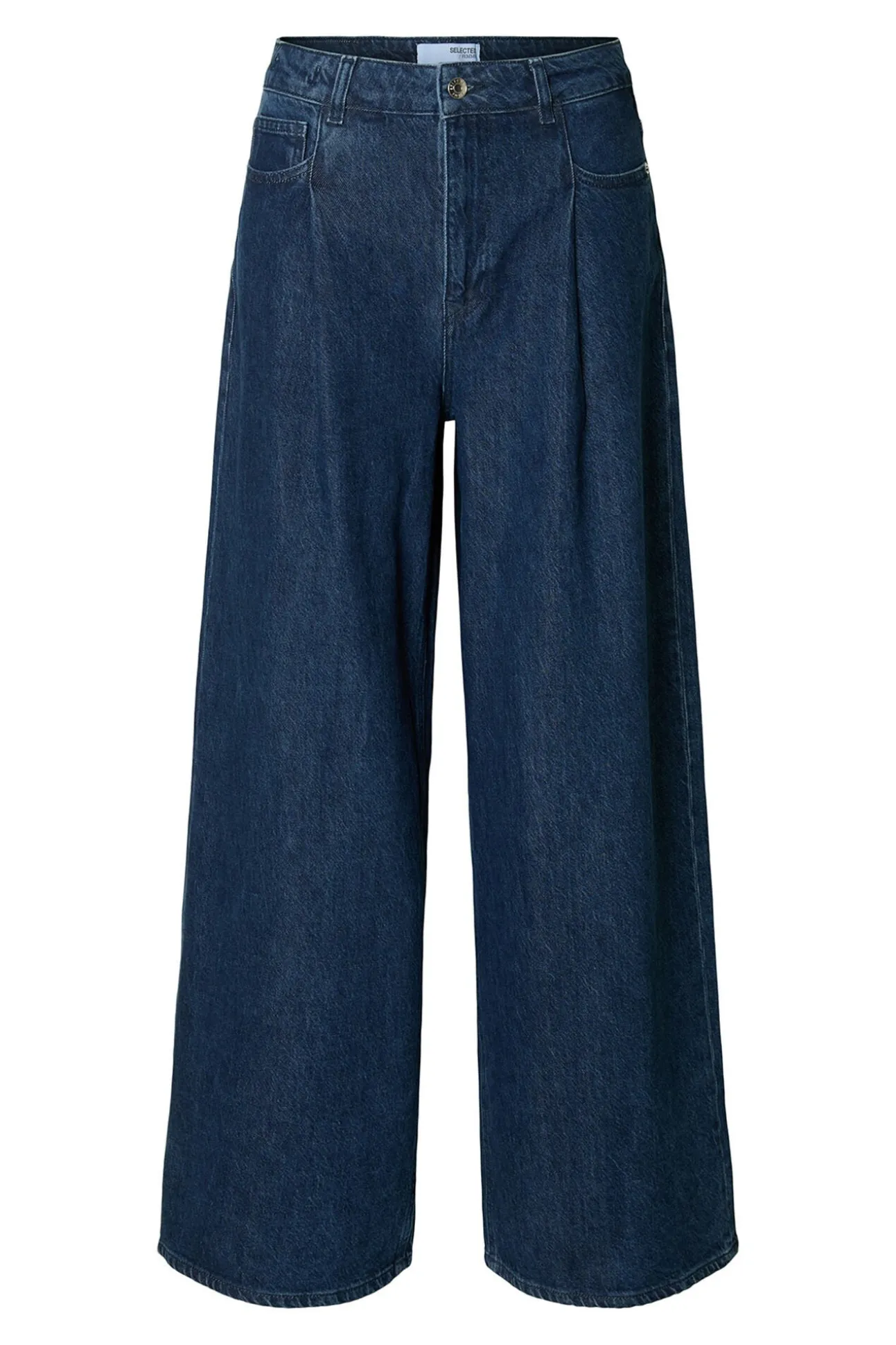 Calça plissado de algodão orgânico.