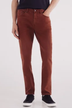 Calça slim fit com 5 calça