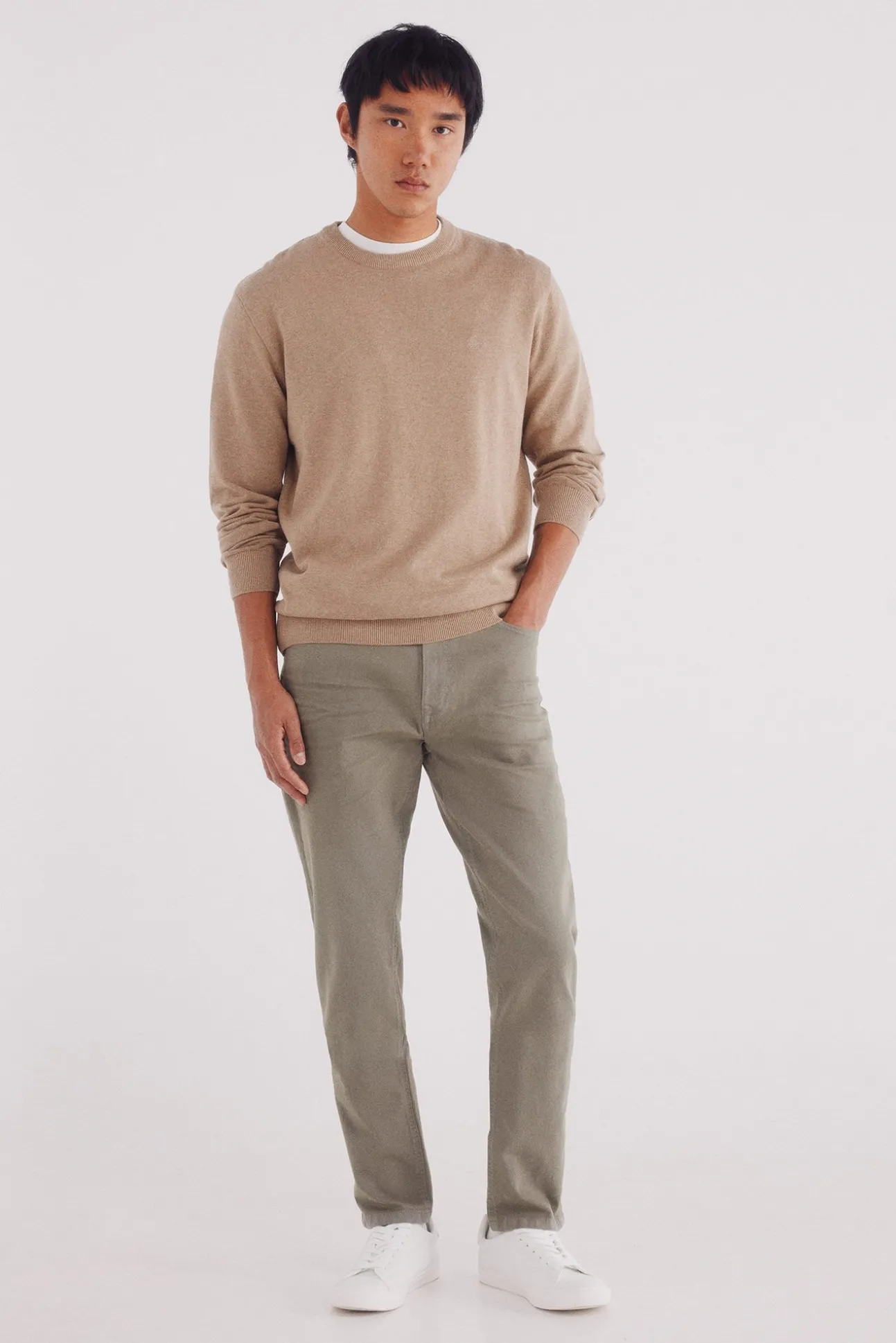 Calça slim fit com 5 calça