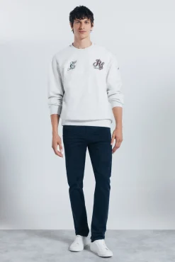 Calça slim fit com 5 calça