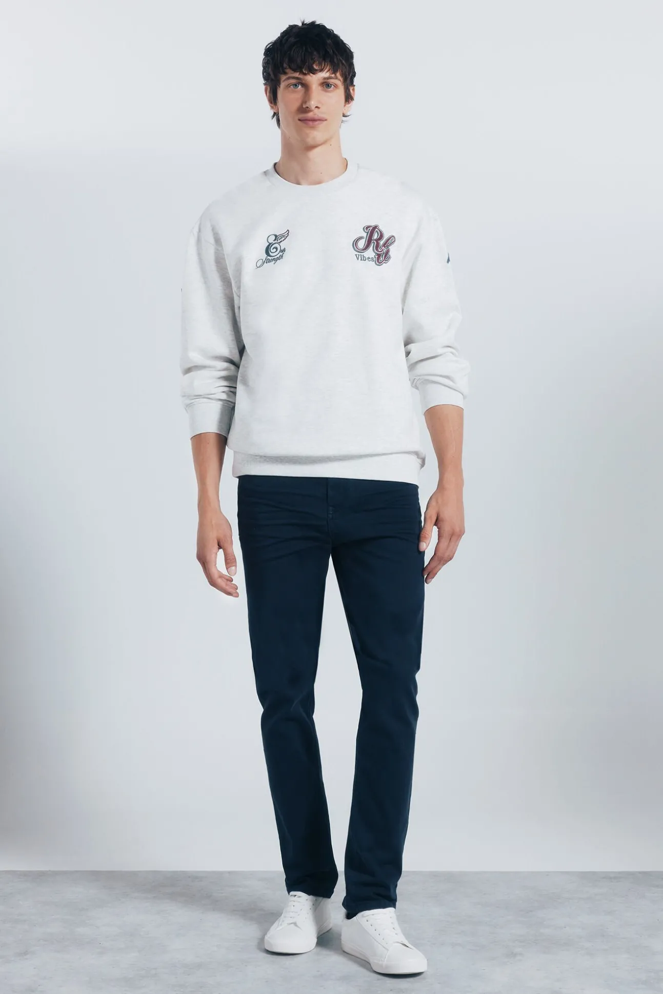 Calça slim fit com 5 calça