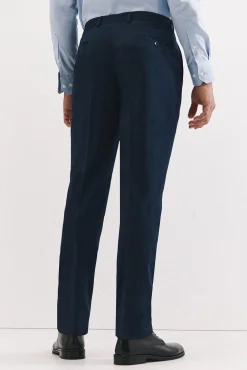 Calça xadrez azul slim fit