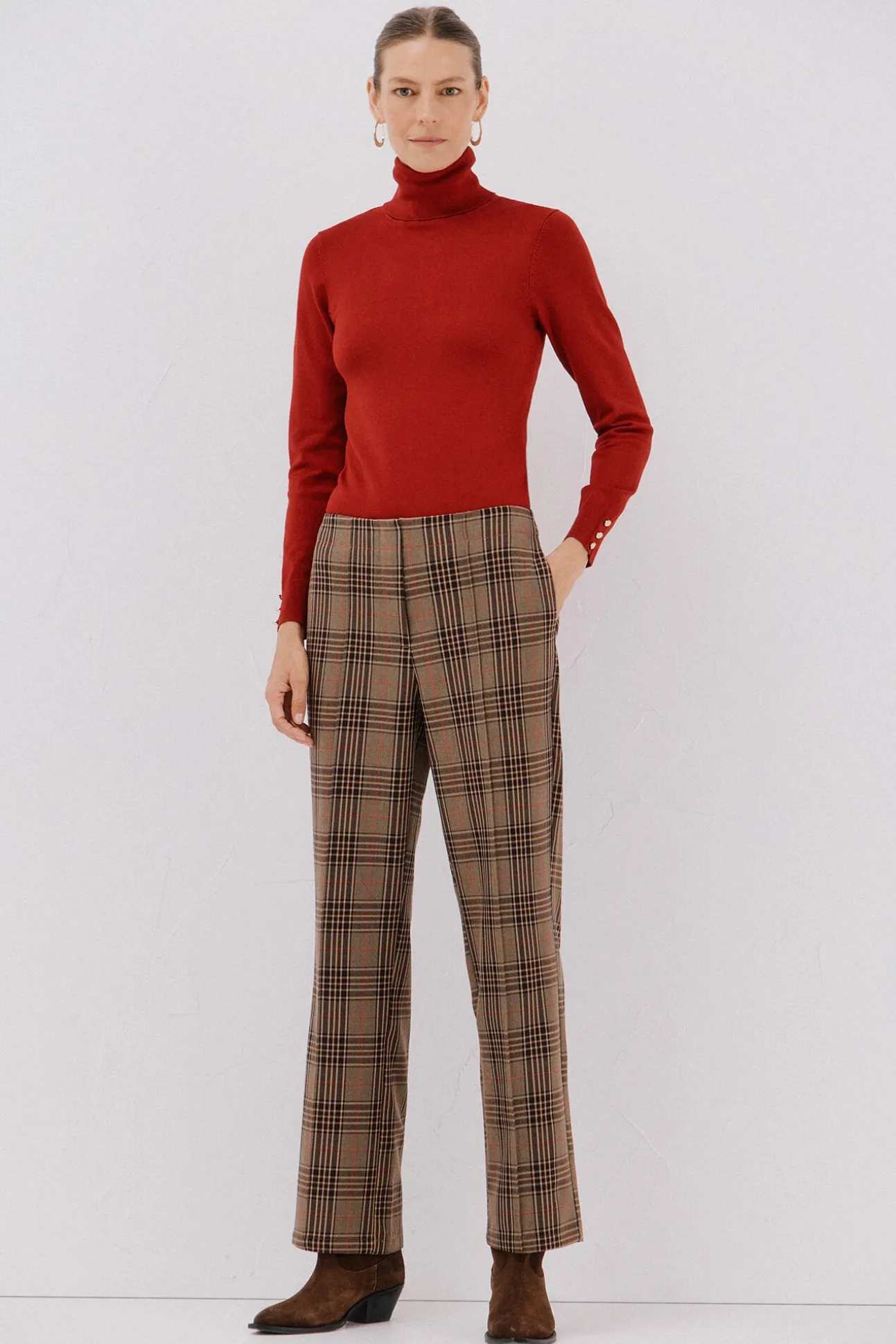 Calça xadrez feminina