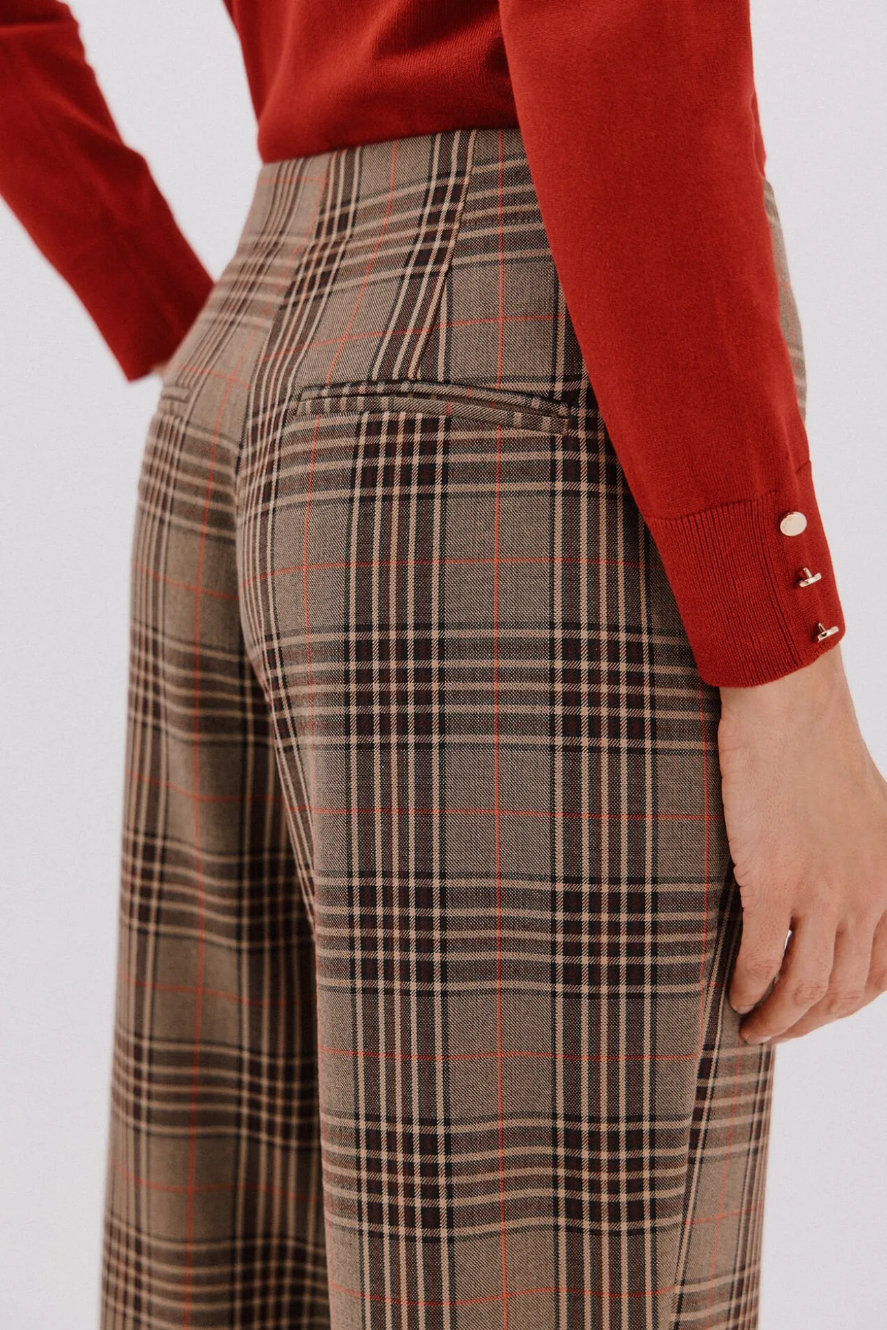 Calça xadrez feminina