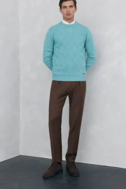 Calças chino com pinças regular fit