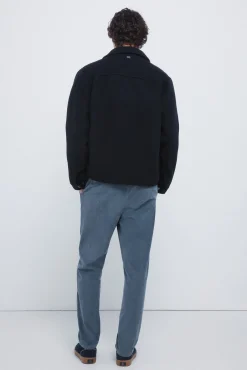 Calças chino slim fit confortável de veludo cotelê lavado