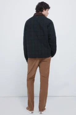 Calças chino slim fit de veludo cotelê micro