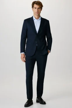 Calças de fato Slim Fit com lã