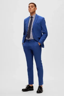 Calças de fato Slim Fit com lã