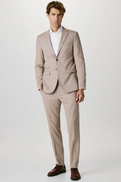 Calças de fato Slim Fit com lã