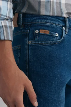 Calças de ganga premium flex corte slim