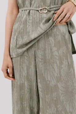 Calças de malha jacquard