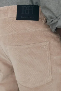 Calças de veludo slim fit com 5 bolsos