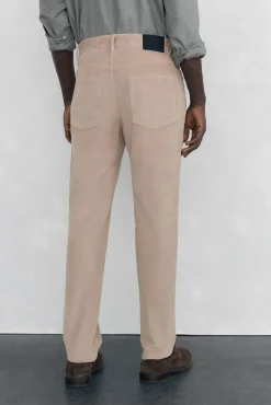 Calças de veludo slim fit com 5 bolsos