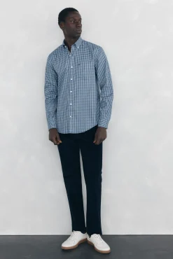 Calças de veludo slim fit com 5 bolsos