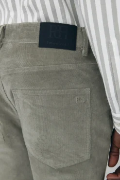Calças de veludo slim fit com 5 bolsos
