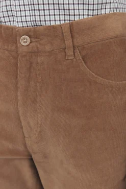 Calças de veludo slim fit com 5 bolsos