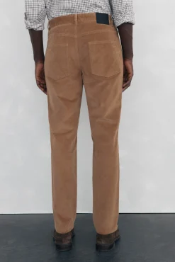 Calças de veludo slim fit com 5 bolsos