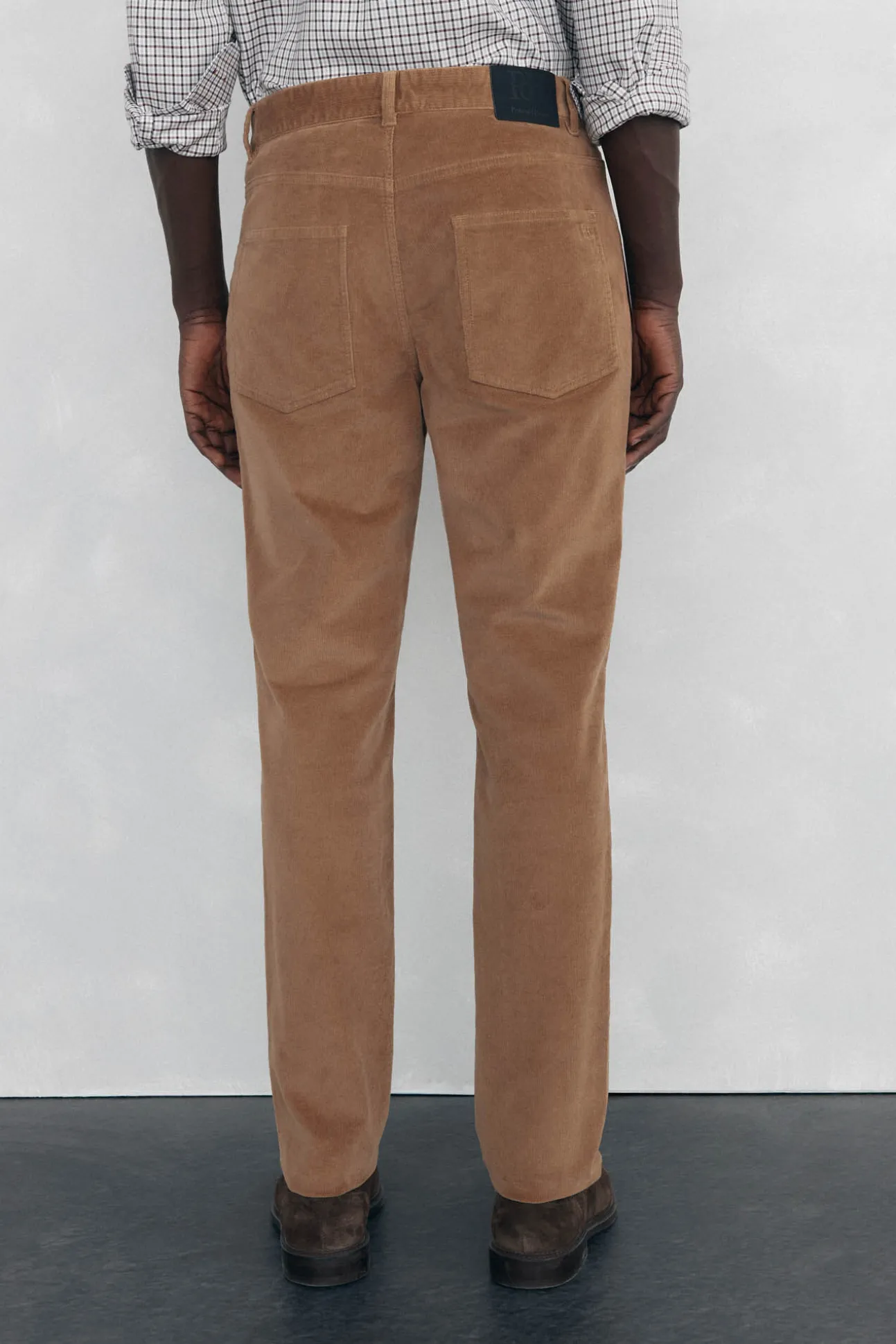 Calças de veludo slim fit com 5 bolsos