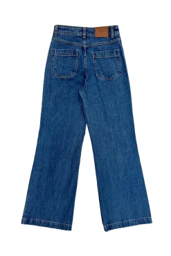 Calças denim de cintura alta
