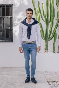 Calças denim skinny