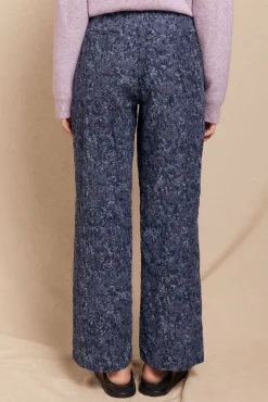 Calças jacquard com pinças