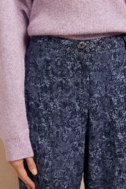 Calças jacquard com pinças