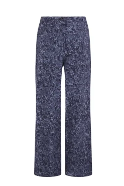 Calças jacquard com pinças