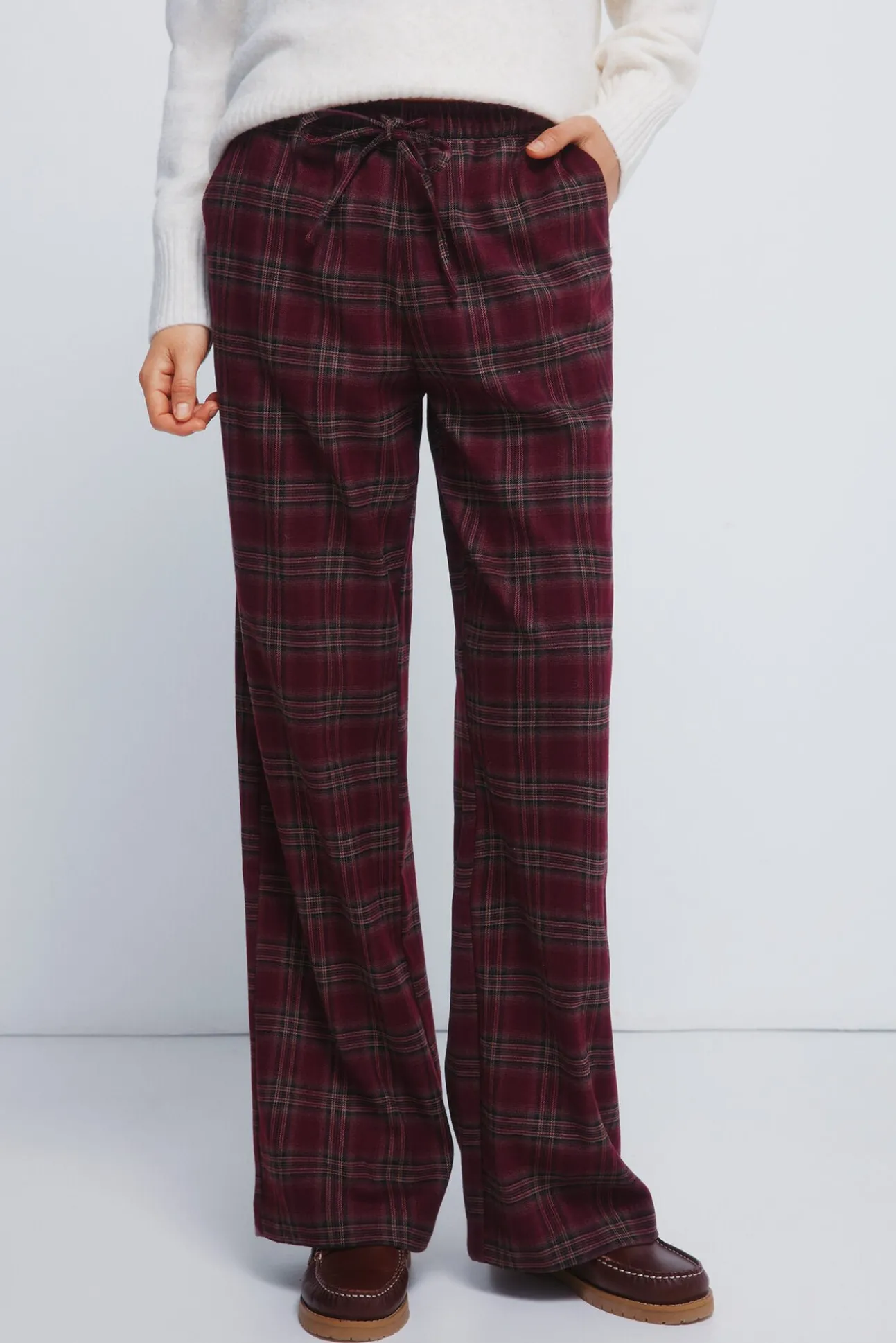 Calças jogger xadrez