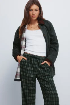 Calças jogger xadrez