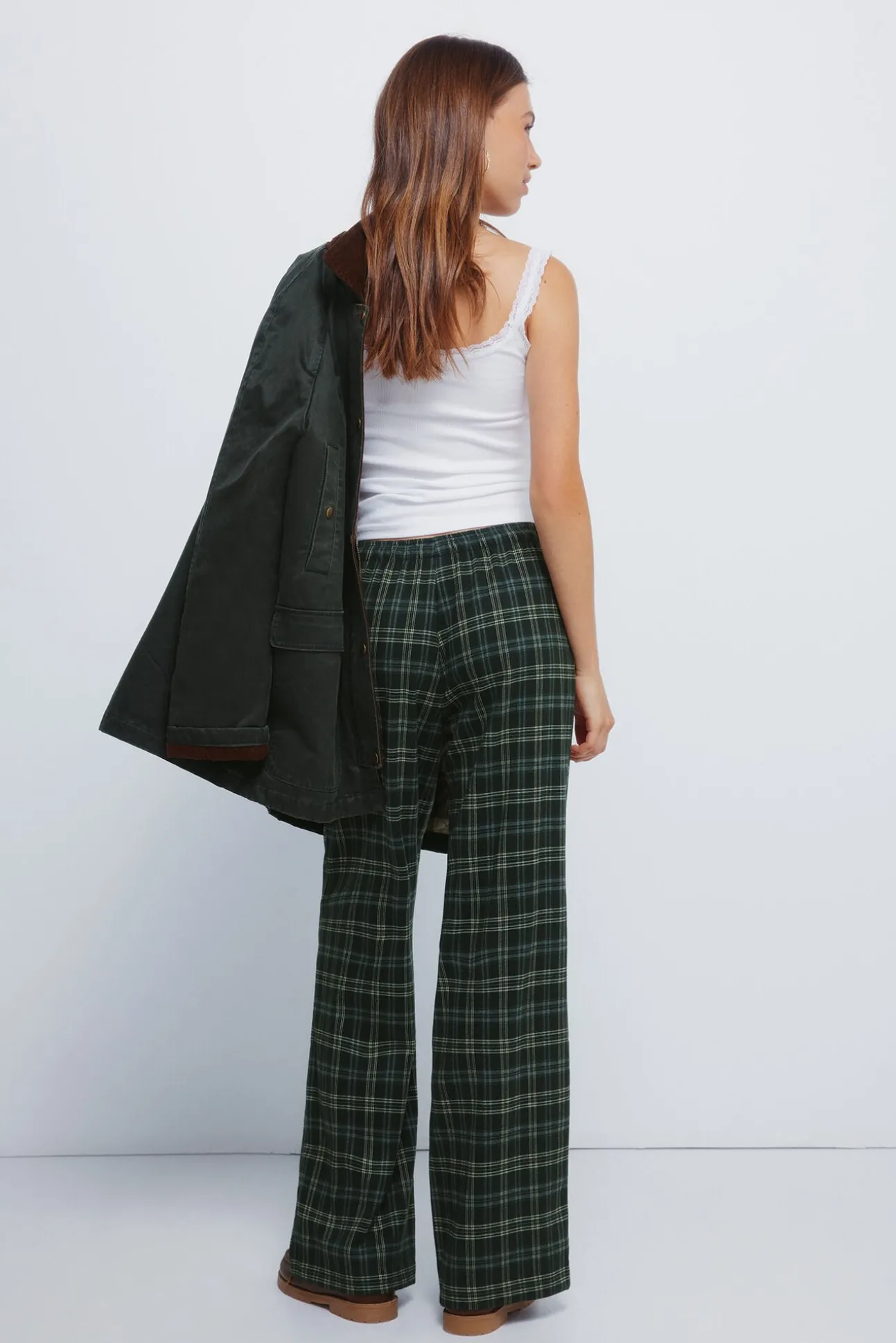 Calças jogger xadrez