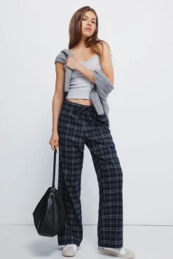 Calças jogger xadrez