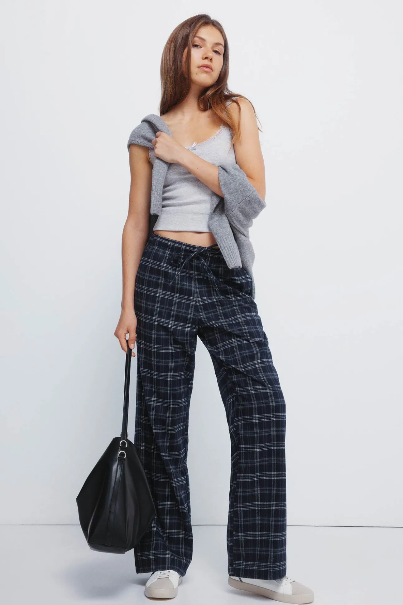 Calças jogger xadrez