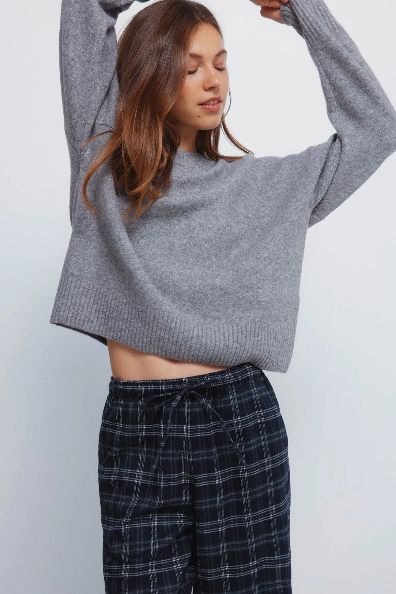 Calças jogger xadrez