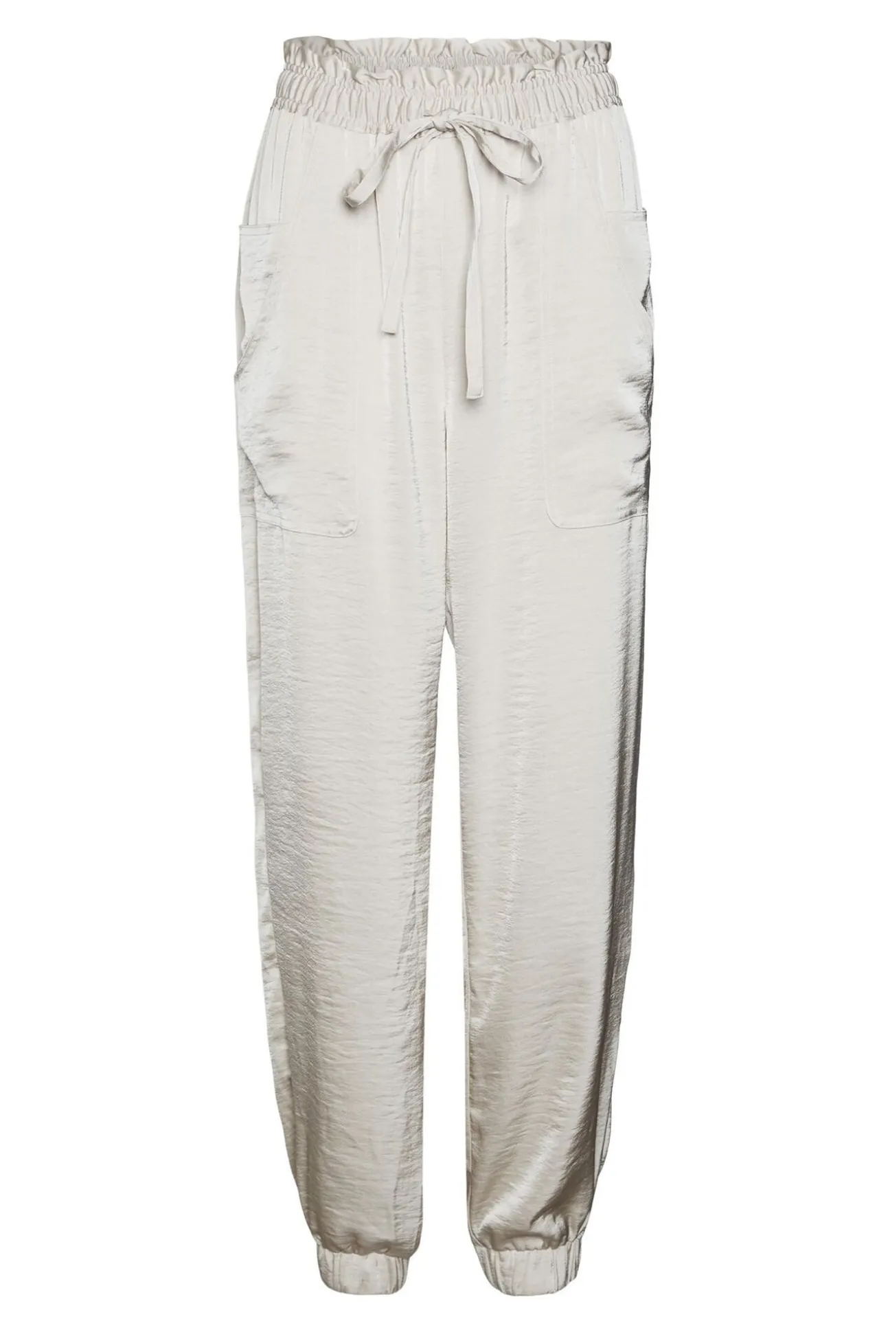 Calças skinny efeito acetinado