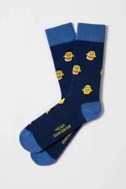 Calcetines altos Besocks de algodón orgánico color azul