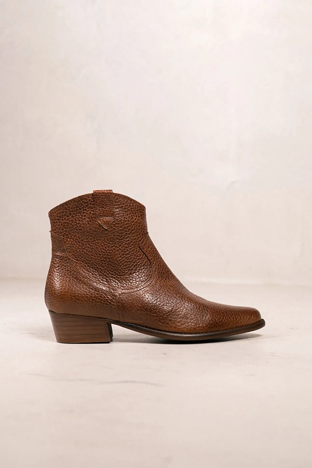 Calíope Botins cowboy vintage de pele