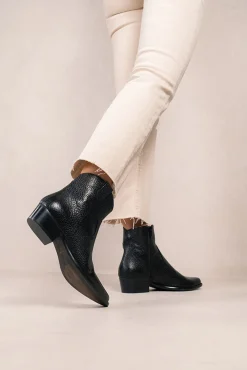Calíope Botins cowboy vintage de pele