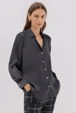 Camisa acetinada