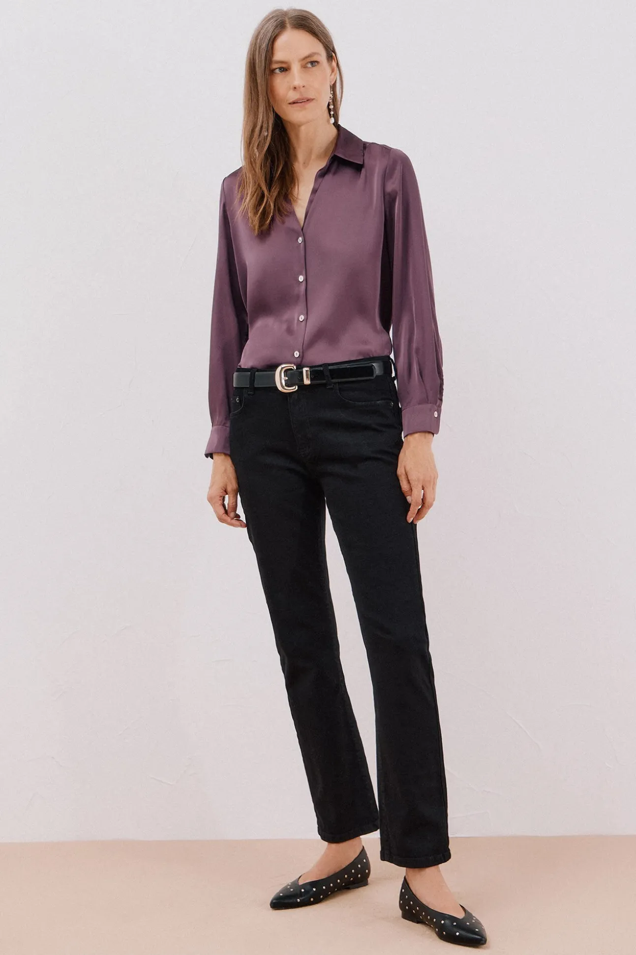 Camisa acetinada