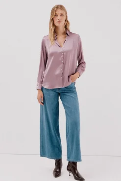 Camisa acetinada