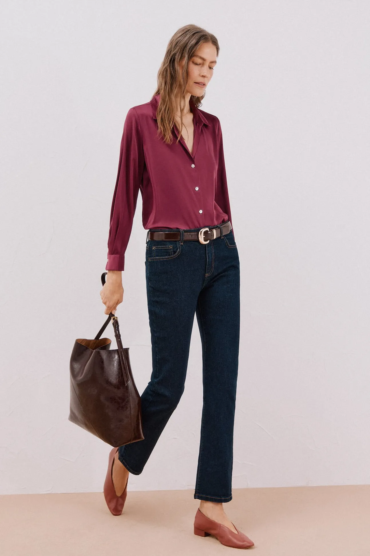 Camisa acetinada