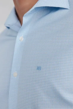 Camisa aos quadrados non iron + antimanchas